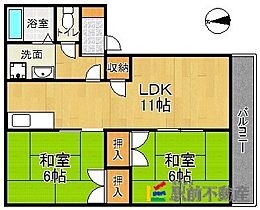 上津コーポ B101 ｜ 福岡県久留米市上津1丁目7-26（賃貸アパート2LDK・1階・54.00㎡） その2