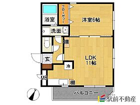 コーポ・サンフレンズ 302 ｜ 福岡県久留米市東櫛原町749-1（賃貸マンション1LDK・3階・40.80㎡） その2