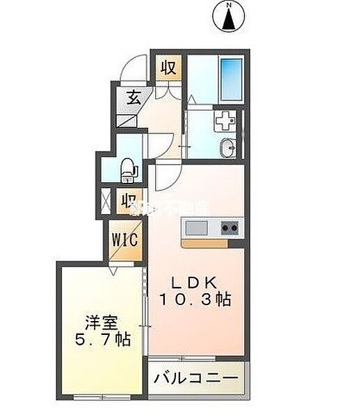 Maison K’s 103｜福岡県久留米市山川安居野1丁目(賃貸アパート1LDK・1階・43.20㎡)の写真 その2