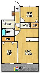 シャーメゾンK 2LDKの間取図画像