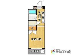メゾン・ド・コスモス 1Kの間取図画像