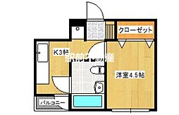カサベルデ本町 1Kの間取図画像