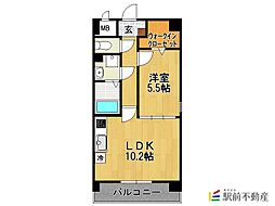 エスペランサ久留米駅前 1LDKの間取図画像