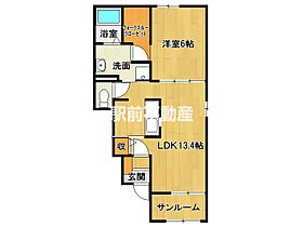 福岡県久留米市津福本町2191-1（賃貸アパート1LDK・1階・50.06㎡） その2