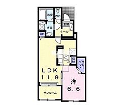 福岡県久留米市津福本町2191-1（賃貸アパート1LDK・1階・50.07㎡） その2