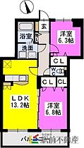 フローリッシュIII 302 ｜ 福岡県久留米市合川町13-4（賃貸マンション2LDK・3階・60.61㎡） その2