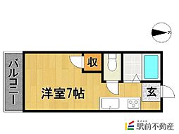 ベルハウスA ワンルームの間取図画像