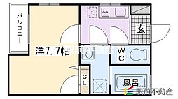 リブレア津福駅前 1Kの間取図画像