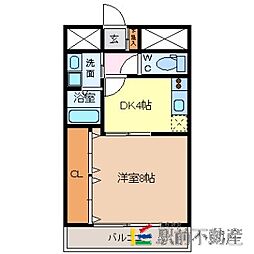Y・M・クレスト 1DKの間取図画像