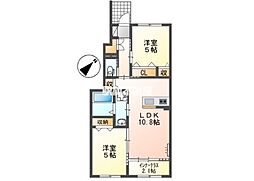 Mana 2LDKの間取図画像
