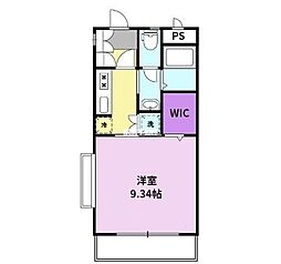 シェーソワ 1Kの間取図画像