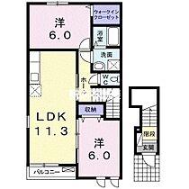 グレイシャス高尾B棟 201 ｜ 福岡県久留米市北野町中3068-1（賃貸アパート2LDK・2階・57.26㎡） その2