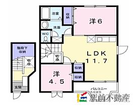 シャルム旗崎 204 ｜ 福岡県久留米市御井旗崎5丁目3-34（賃貸アパート2LDK・2階・58.12㎡） その2