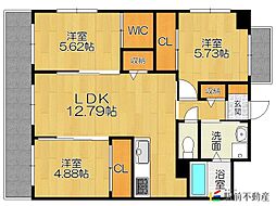 JR久大本線 南久留米駅 徒歩8分の賃貸マンション 1階3LDKの間取り
