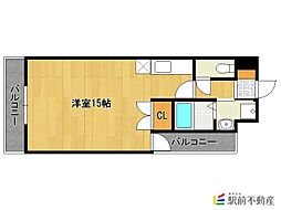 LEAD中央町 ワンルームの間取図画像