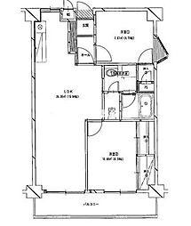 レシオ苅原 2LDKの間取図画像