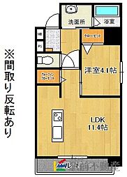 PLUMERIA駅南 3階1LDKの間取り