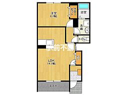 フローリア漣2号館 1LDKの間取図画像