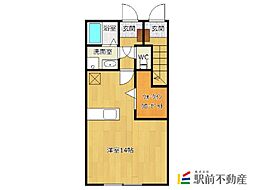 アーバンコートなごみ 1階ワンルームの間取り