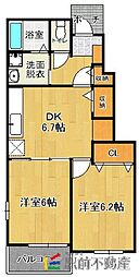アトレ神埼2 2DKの間取図画像