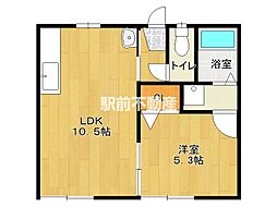 コーポSUN西 1LDKの間取図画像
