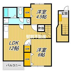 コーポラス吉野ケ里 2LDKの間取図画像