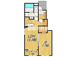 フレアルーチェ 吉野ヶ里III 1LDKの間取図画像