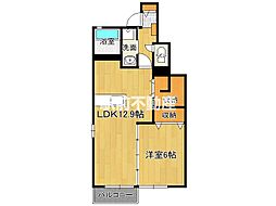 アトレ城原5棟 1LDKの間取図画像