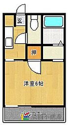 コーポSUN西 1Kの間取図画像