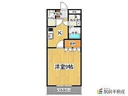 アシューレS.R 1Kの間取図画像