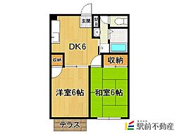 アーバンドリーム2 2DKの間取図画像