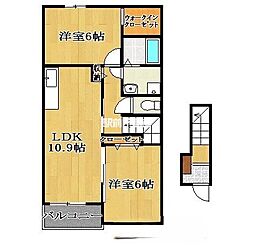 シャトー・プルミエール 2LDKの間取図画像
