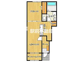 福岡県八女市馬場565-1（賃貸アパート1LDK・1階・50.01㎡） その2