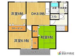 レジデンシャル筑後A 3DKの間取図画像
