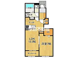 グランド　ライン　Ｂ 1階1LDKの間取り