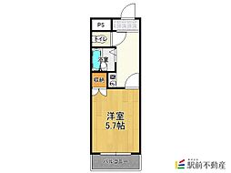 (株)福岡観光社員寮 1Kの間取図画像