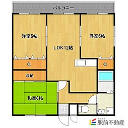 AMビル2 3LDKの間取図画像