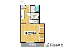 エスペランサ弐番館C棟 1Kの間取図画像