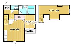 ポラリス大牟田2 1LDKの間取図画像