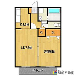 マイスイート都 1LDKの間取図画像