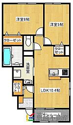 ローズガーデン弐番館 2LDKの間取図画像