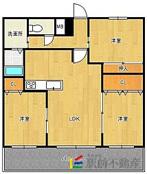 AMビル5 3LDKの間取図画像