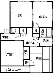 一番館 3DKの間取図画像