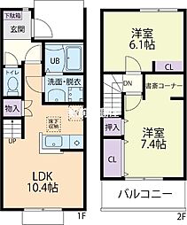 Sumiヴェール 2LDKの間取図画像