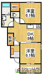 グレイス・ベル2 2DKの間取図画像