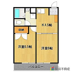 レジデンスたなか 2DKの間取図画像