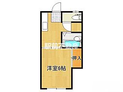 ピュア・ワールド 1Kの間取図画像
