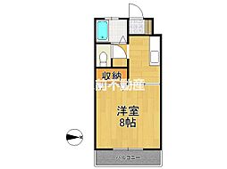 サンライズ・フジ 1Kの間取図画像