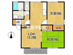 アークフラッツ2A 2LDKの間取図画像