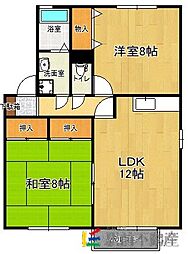 セジュールフレアC 2LDKの間取図画像
